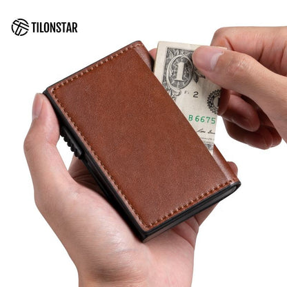 ClassicSlide RFID Pop-Up Leather Wallet