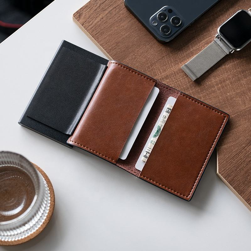 ClassicSlide RFID Pop-Up Leather Wallet